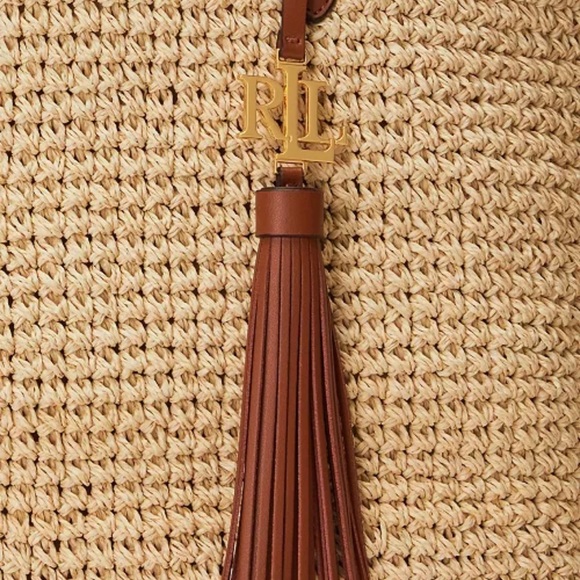 Lauren Ralph Lauren Tan and Brown Tote Bag with Leather Accents - Picture 6 of 7